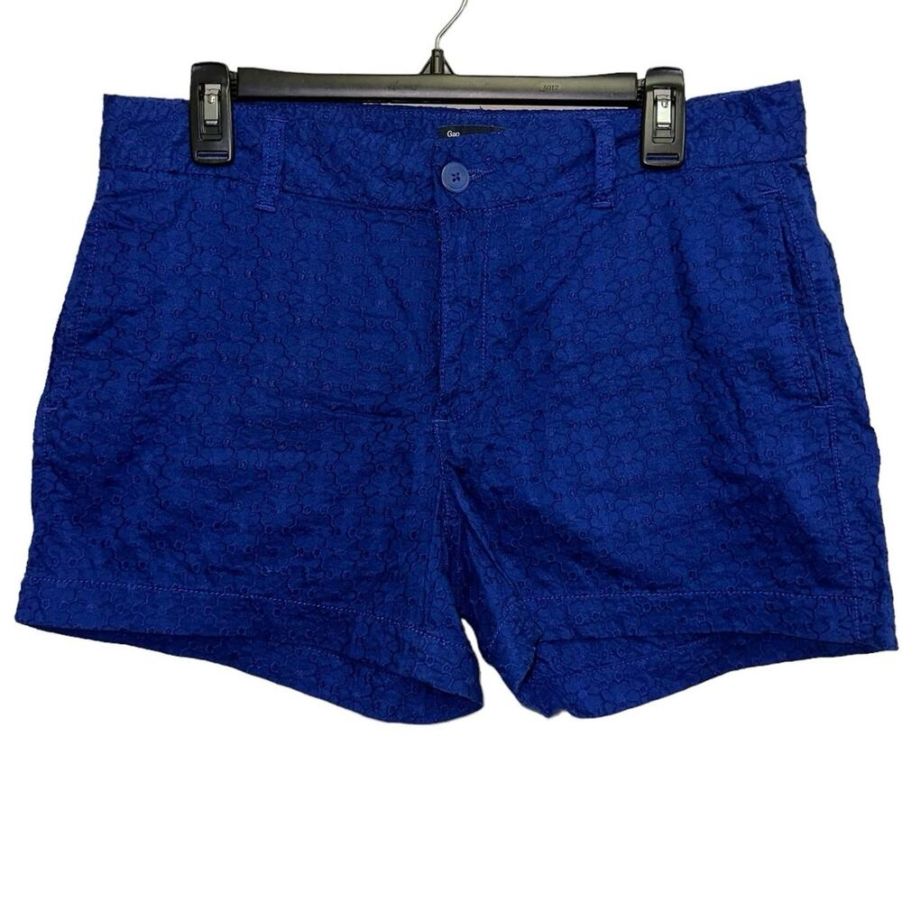 Gap Factory 4" Blue Eyelet Shorts Size 10 Bodega Bay Cotton Summer Casual